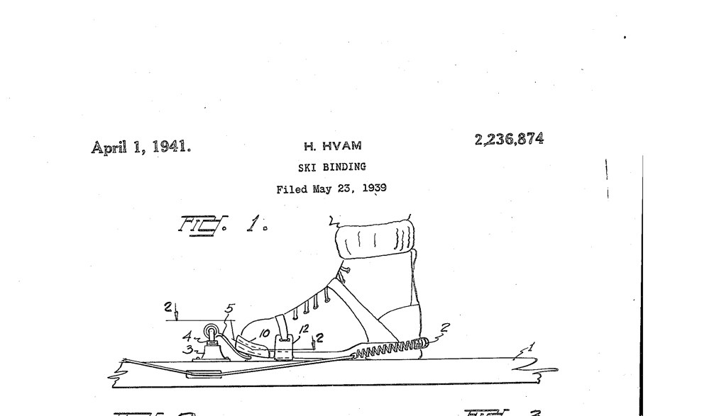Patent drawing for a ski binding